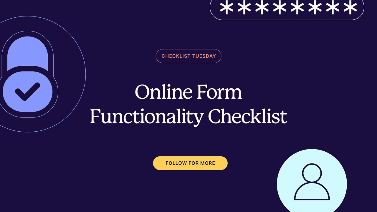 Online Form Functionality Checklist