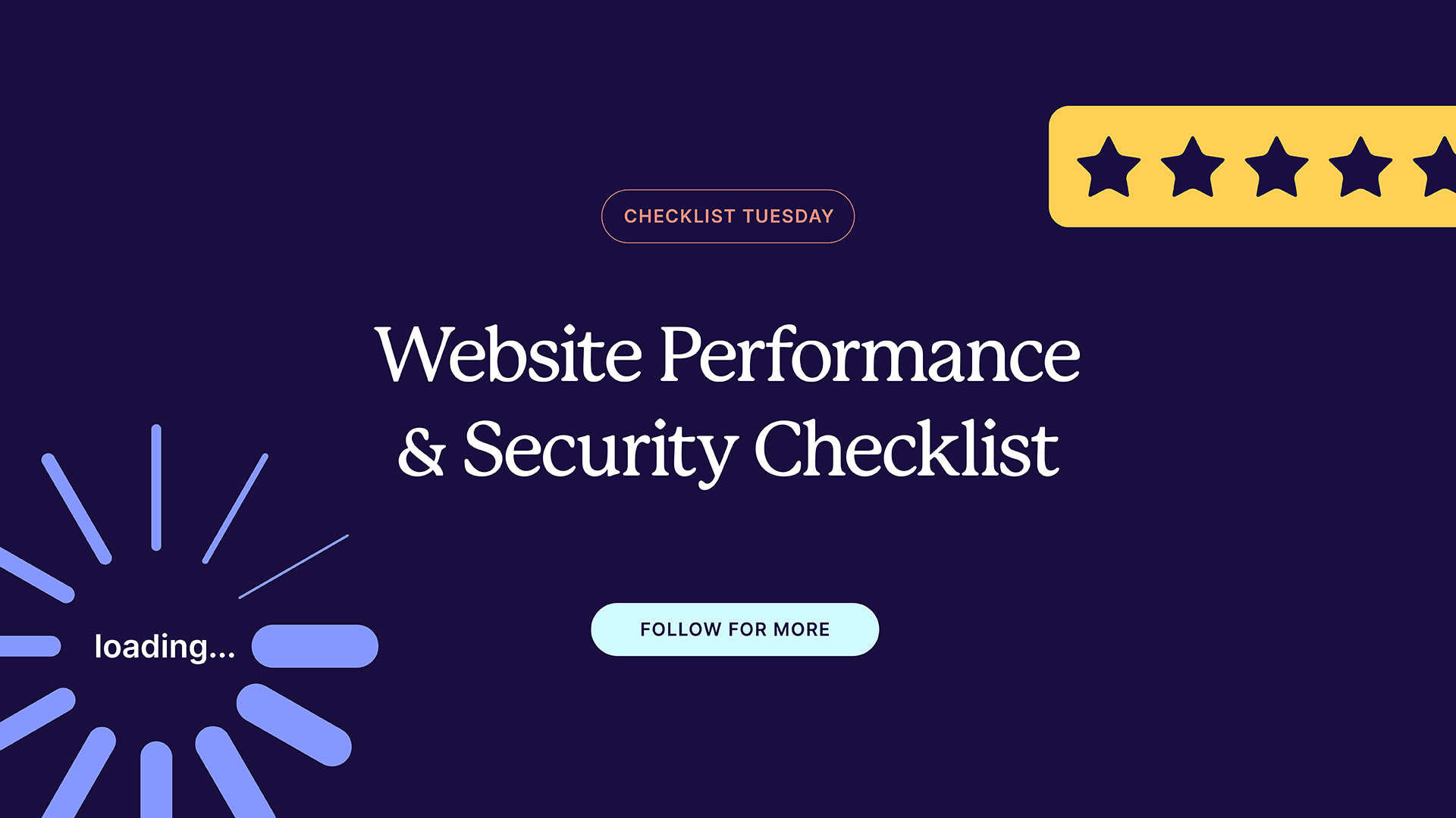 Website Performance and Security Checklist